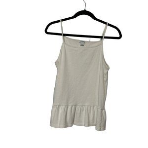 J.crew white ruffled sleeveless strappy tank top women’s size small 1519